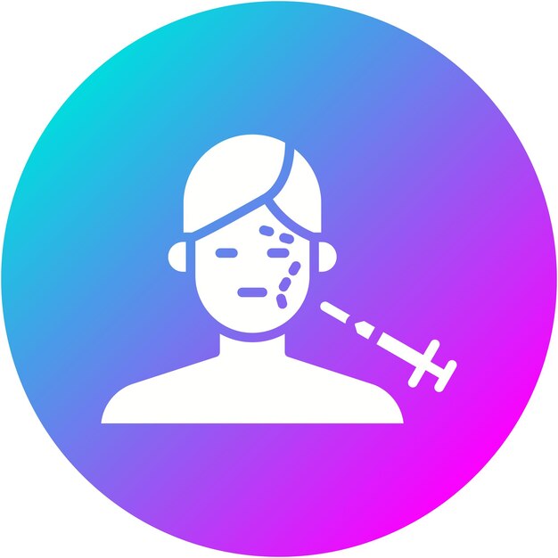 El icono vectorial de cirugía plástica facial se puede usar para el conjunto de iconos de medicina