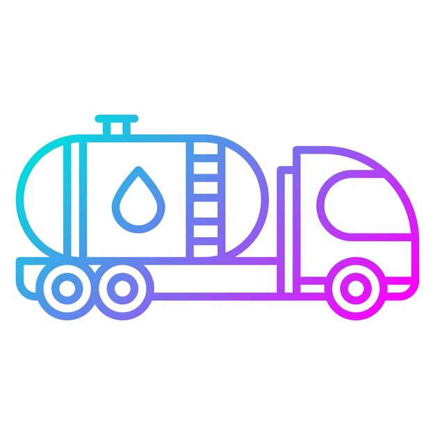 El icono vectorial del cisterna de agua se puede utilizar para el conjunto de iconos de transporte