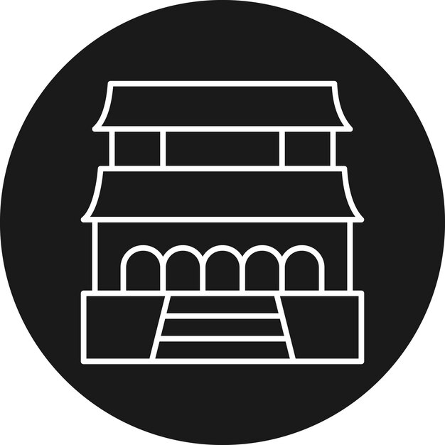 El icono vectorial de la Ciudad Prohibida se puede usar para el conjunto de iconos de puntos de referencia