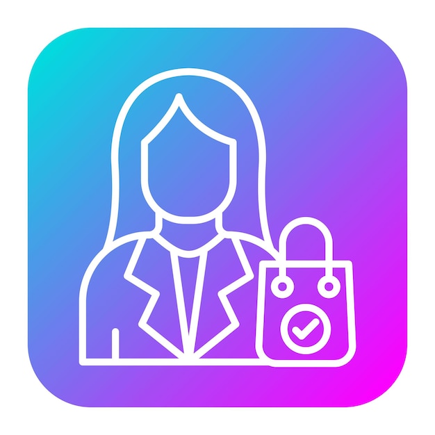 El icono vectorial del cliente femenino se puede utilizar para el conjunto de iconos de investigación de delitos