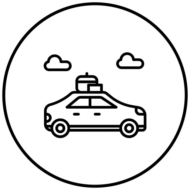 El icono vectorial del coche familiar se puede utilizar para el conjunto de iconos de adopción de niños