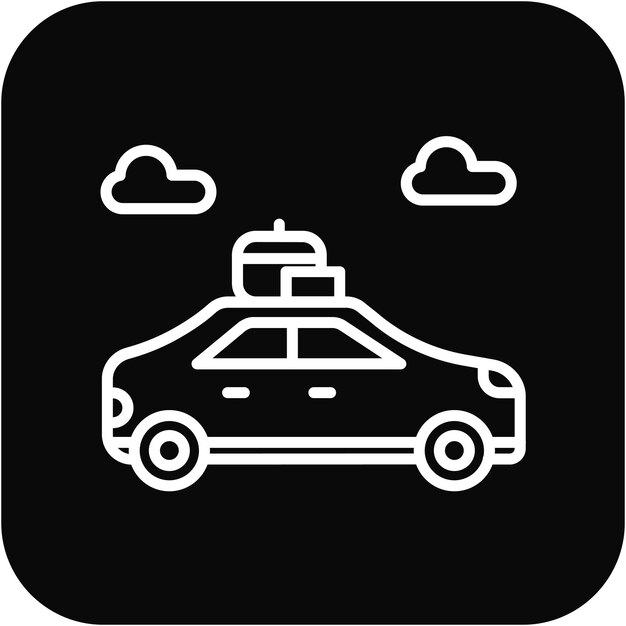 El icono vectorial del coche familiar se puede utilizar para el conjunto de iconos de adopción de niños