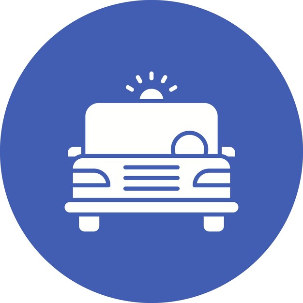 El icono vectorial del coche de la policía se puede usar para el conjunto de iconos de transporte