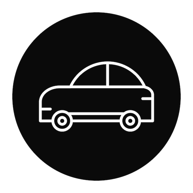 El icono vectorial del coche se puede utilizar para el conjunto de iconos de la agencia de viajes