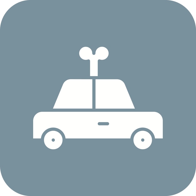 El icono vectorial del coche se puede utilizar para el conjunto de iconos de juguetes para niños
