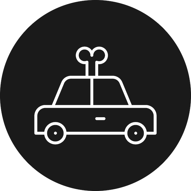 El icono vectorial del coche se puede utilizar para el conjunto de iconos de juguetes para niños