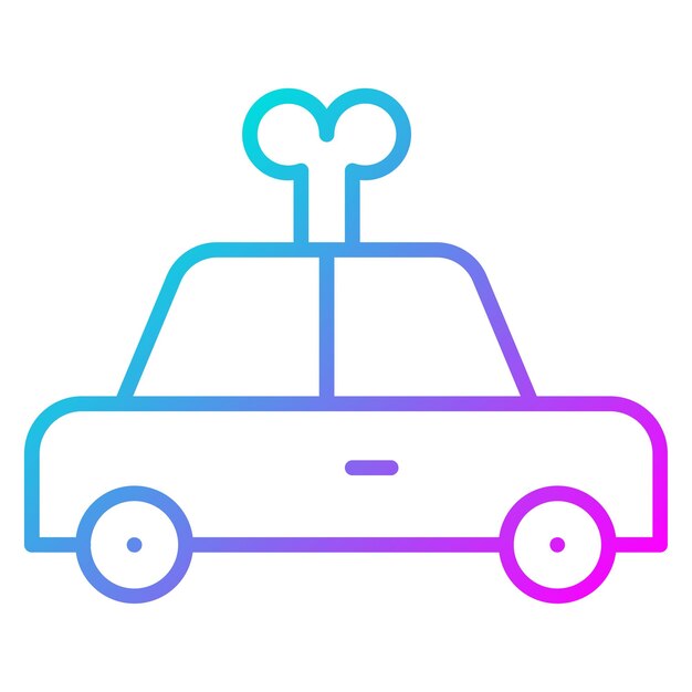 El icono vectorial del coche se puede utilizar para el conjunto de iconos de juguetes para niños