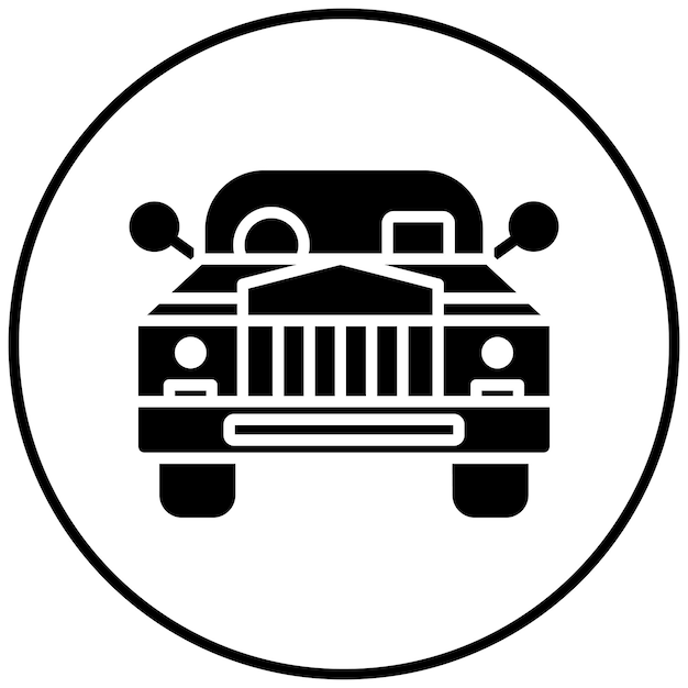El icono vectorial del coche se puede utilizar para el conjunto de iconos de lujo