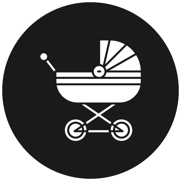 El icono vectorial del cochecito se puede usar para el conjunto de iconos del bebé