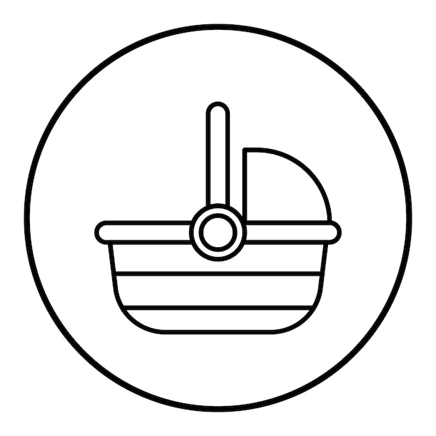 El icono vectorial del cochecito se puede usar para el conjunto de iconos del bebé