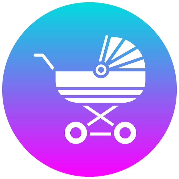 El icono vectorial del cochecito se puede usar para el conjunto de iconos de la ducha de bebé