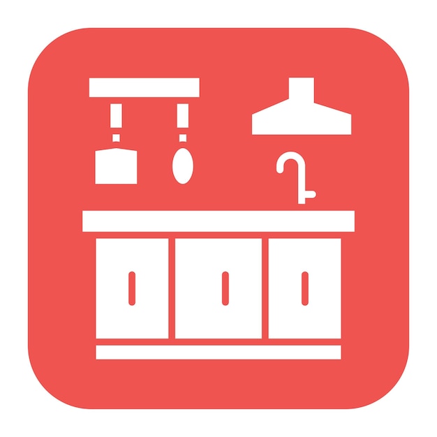 El icono vectorial de la cocina se puede usar para el conjunto de iconos de mejoras para el hogar