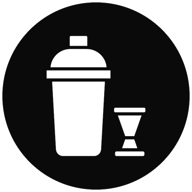 Vector el icono vectorial de cocktail shaker se puede usar para el conjunto de iconos de bebidas