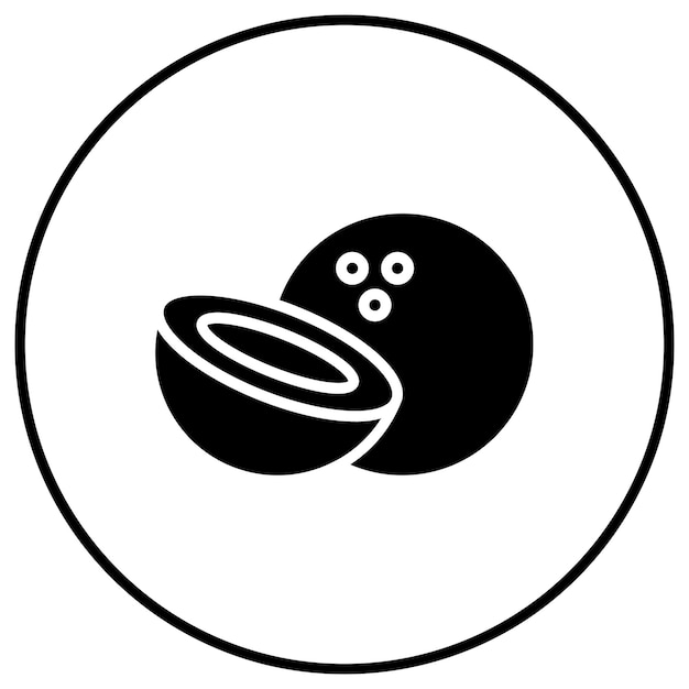 El icono vectorial de coco se puede usar para el conjunto de iconos de verano
