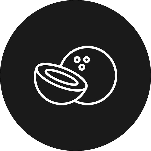 El icono vectorial de coco se puede usar para el conjunto de iconos de verano