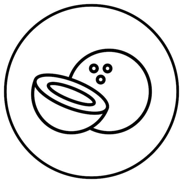 El icono vectorial de coco se puede usar para el conjunto de iconos de verano