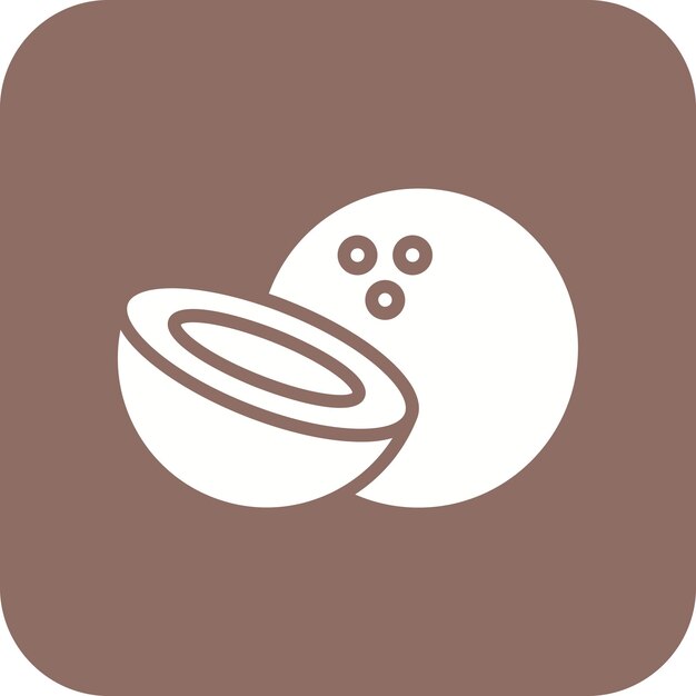 El icono vectorial de coco se puede usar para el conjunto de iconos de verano