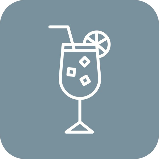 El icono vectorial de cóctel se puede usar para el conjunto de iconos de cumpleaños
