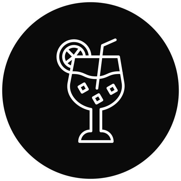 El icono vectorial de cócteles se puede usar para el conjunto de iconos de bolos