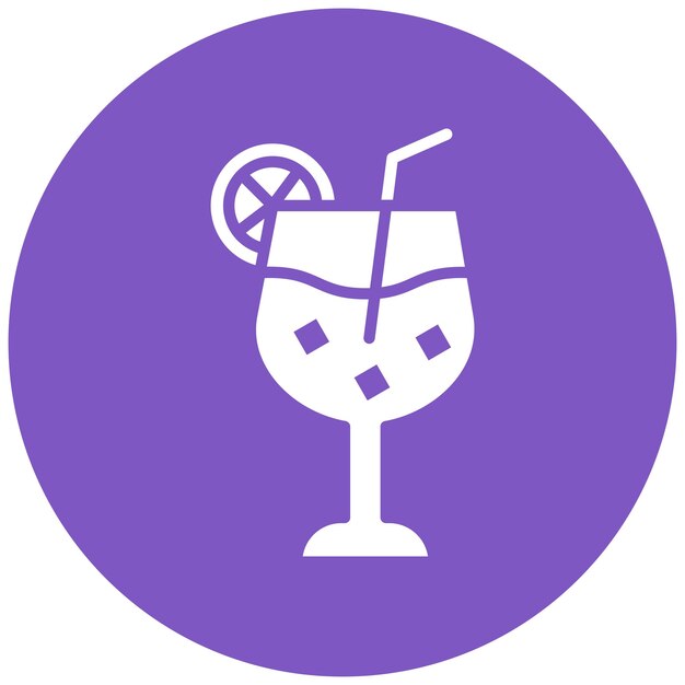 El icono vectorial de cócteles se puede usar para el conjunto de iconos de bolos