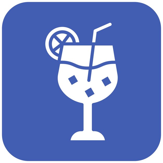 El icono vectorial de cócteles se puede usar para el conjunto de iconos de bolos