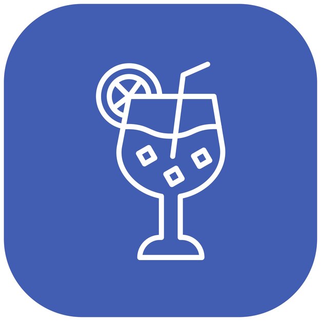 El icono vectorial de cócteles se puede usar para el conjunto de iconos de bolos