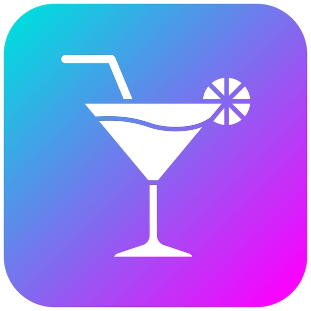 El icono vectorial de cócteles se puede usar para el conjunto de iconos de fiestas y celebraciones