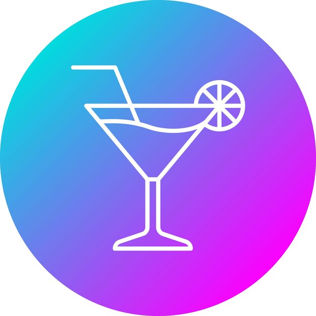 El icono vectorial de cócteles se puede usar para el conjunto de iconos de fiestas y celebraciones