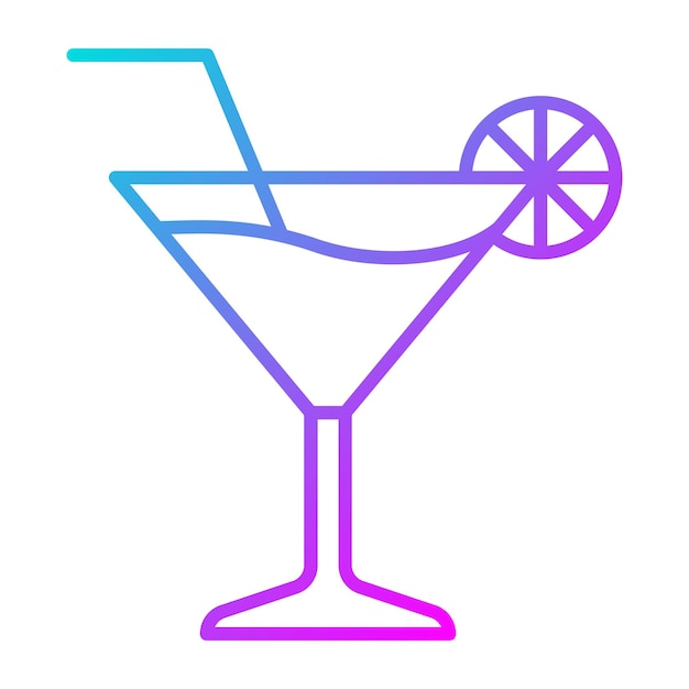 El icono vectorial de cócteles se puede usar para el conjunto de iconos de fiestas y celebraciones