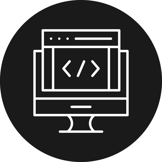 El icono vectorial de codificación web se puede utilizar para el conjunto de iconos de alojamiento web