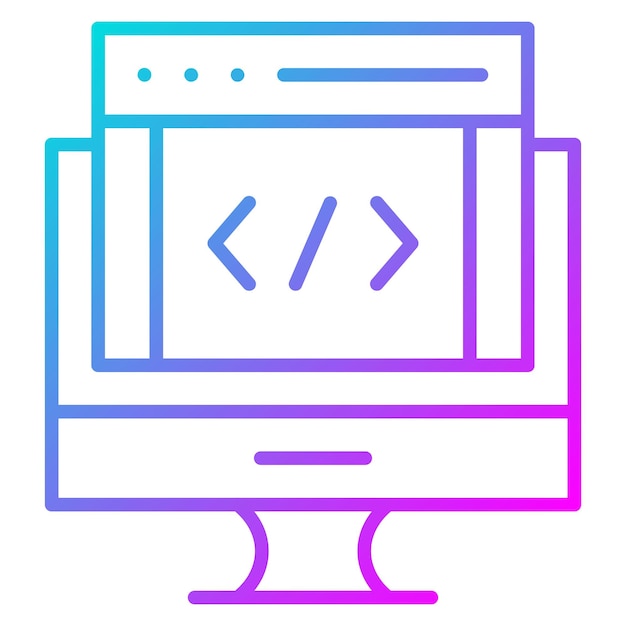 El icono vectorial de codificación web se puede utilizar para el conjunto de iconos de alojamiento web