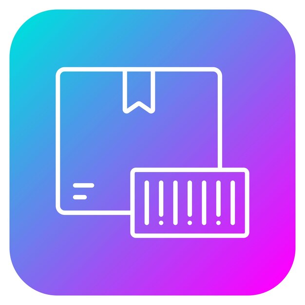 El icono vectorial del código de barras del paquete se puede utilizar para el conjunto de iconos de entrega y logística