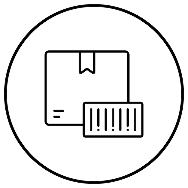 El icono vectorial del código de barras del paquete se puede utilizar para el conjunto de iconos de entrega y logística