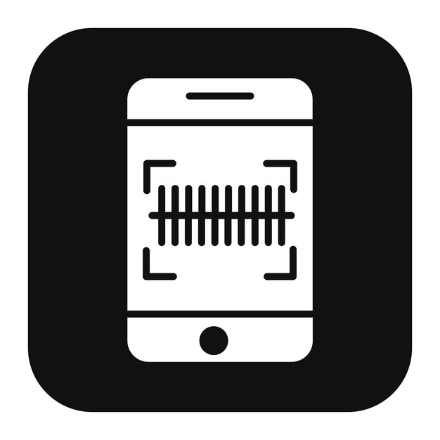 El icono vectorial del código de barras se puede utilizar para el conjunto de iconos del supermercado