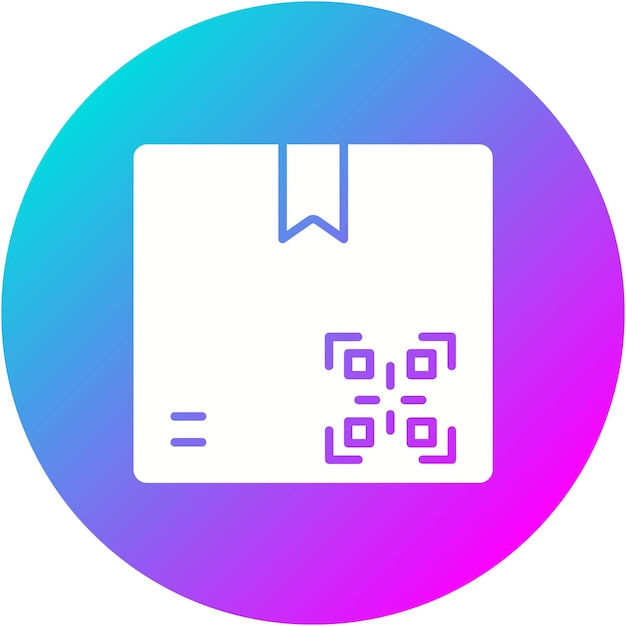 El icono vectorial del código QR del paquete se puede utilizar para el conjunto de iconos de entrega y logística