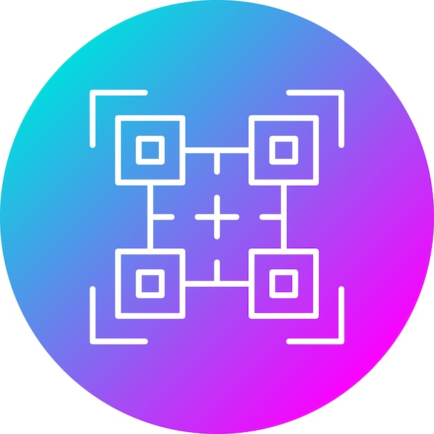 El icono vectorial de código QR se puede utilizar para el conjunto de iconos de la biblioteca