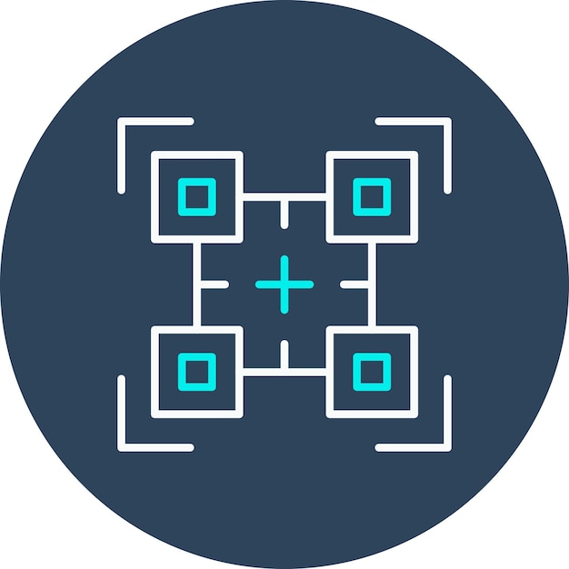 El icono vectorial de código QR se puede utilizar para el conjunto de iconos de la biblioteca