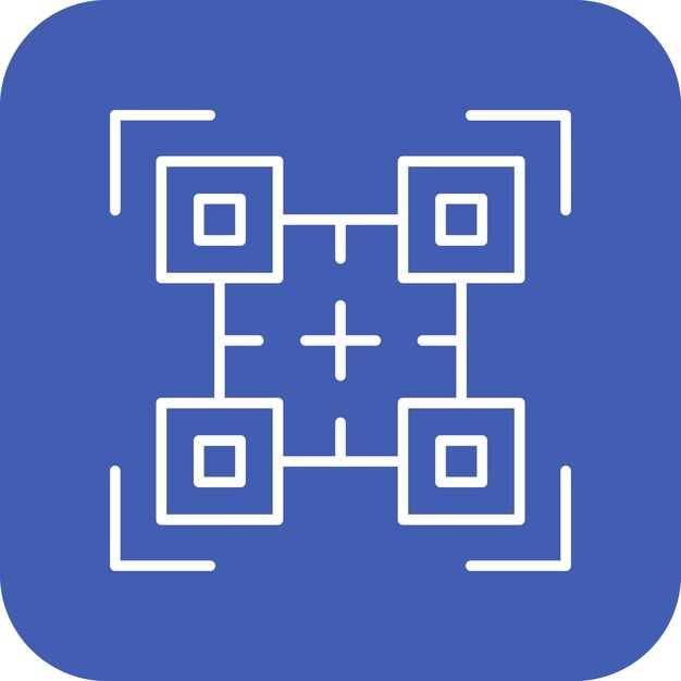 El icono vectorial de código QR se puede utilizar para el conjunto de iconos de la biblioteca