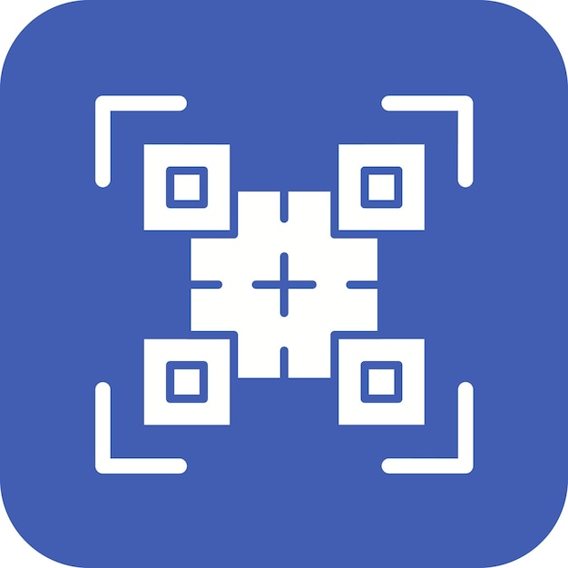 El icono vectorial de código QR se puede utilizar para el conjunto de iconos de la biblioteca