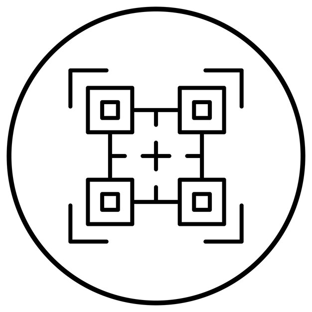 El icono vectorial de código QR se puede utilizar para el conjunto de iconos de la biblioteca