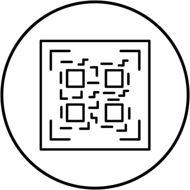 El icono vectorial del código QR se puede utilizar para el conjunto de iconos del mercado callejero