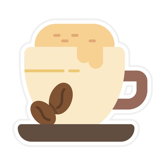 El icono vectorial de Coffee Latte se puede usar para el conjunto de iconos de Coffee Shop