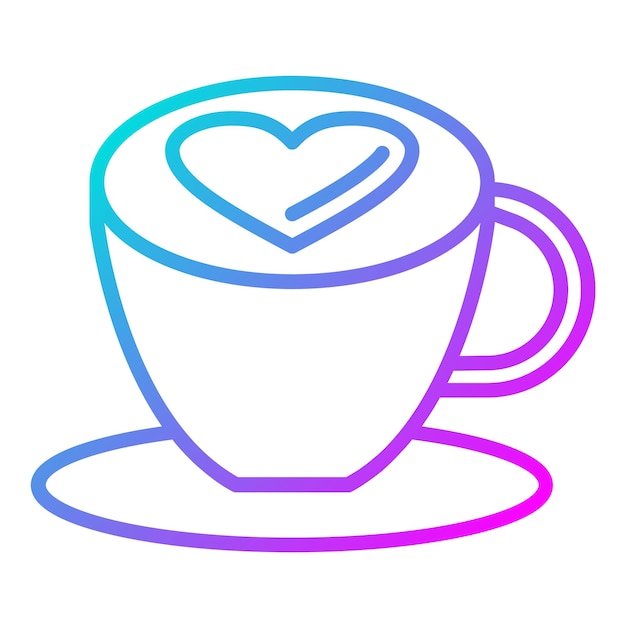 Vector el icono vectorial de coffee latte se puede usar para el conjunto de iconos de coffee shop