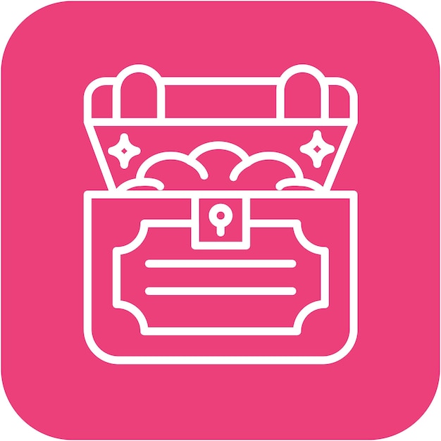 El icono vectorial del cofre del tesoro se puede usar para el conjunto de iconos de cuento de hadas