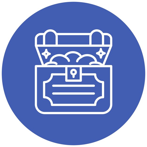 El icono vectorial del cofre del tesoro se puede usar para el conjunto de iconos de cuento de hadas