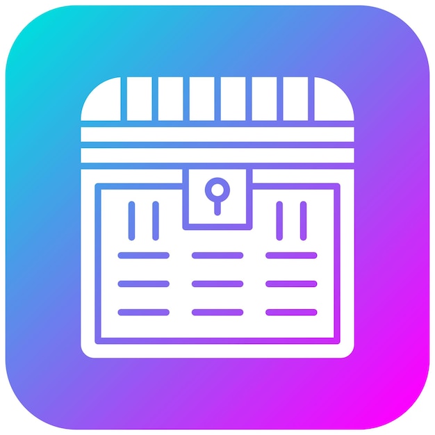 El icono vectorial del cofre del tesoro se puede usar para el conjunto de iconos de la historia