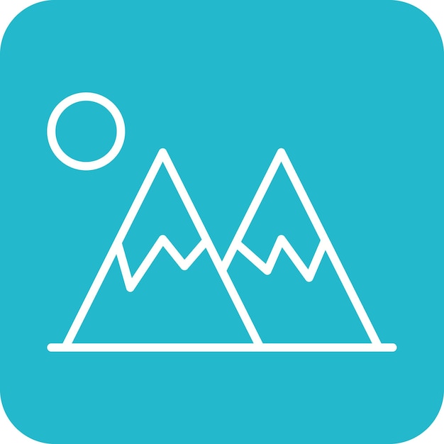 El icono vectorial de la colina de invierno se puede usar para el conjunto de iconos de invierno