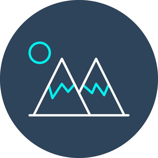 El icono vectorial de la colina de invierno se puede usar para el conjunto de iconos de invierno