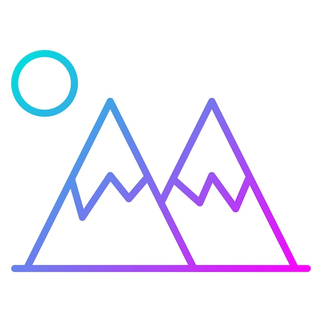 El icono vectorial de la colina de invierno se puede usar para el conjunto de iconos de invierno