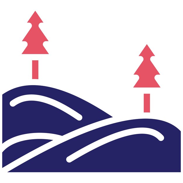 Icono vectorial de las colinas Ilustración del conjunto de iconos de paisajes